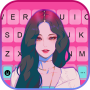 icon Pink Kpop Girl(Rosa Kpop Ragazze contesto di tastiera
)