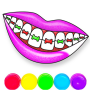 icon Lips Coloring Game Glitter(Labbra glitterate Gioco da colorare)