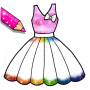 icon Dress Coloring Book Glitter(Abito glitterato Libro da colorare
)