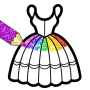 icon Dresses coloring book glitter(Libro da colorare Glitter)