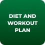 icon Diet and workout plan (Dieta e piano di allenamento Uno stile di)