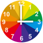 icon Rainbow Clock with second hand (Orologio arcobaleno con seconda mano)