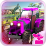 icon Pink Girl Farm Truck Driver (Autista di camion di fattoria ragazza rosa)