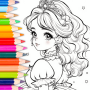 icon Doll Color(Colore bambola da colorare: colorazione principessa)