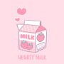 icon Hearty Milk(Sfondo carino Hearty Milk Theme
)