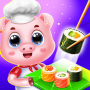 icon Baby Pig Cooking(Ricetta dello chef di cucina del maiale)