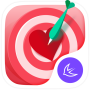 icon Valentine red heart theme (Tema del cuore rosso di San Valentino)