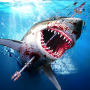 icon Dino shark hunter underwater (Dino cacciatore di squali sott'acqua)