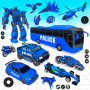 icon Police Robot BusCar Games(Bus della polizia Robot Bike Games)