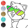 icon Cute Cats Coloring Glitter(Cute Kitty Coloring Glitter)