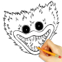 icon How to draw Huggy Wuggy (Come disegnare Huggy Wuggy)