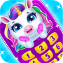 icon Unicorn mobile phone game (Baby unicorno telefono giocattolo rosa)