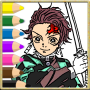 icon kimutsu no yaba coloring(Coloring game for Demon Slayer
)