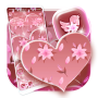 icon Pink Flower Heart Launcher Theme(Pink Flower Heart Theme
)