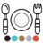 icon Kitchen Tools Coloring Book(Utensili da cucina Libro da colorare
) 17